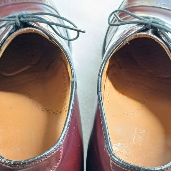 Johnston & Murphy Aristocraft Burgundy Leather Cap Toe Oxfords Mens 10 Good Cond - Picture 13 of 15